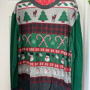 Men's Holiday Crewneck Sweater - Green and Red